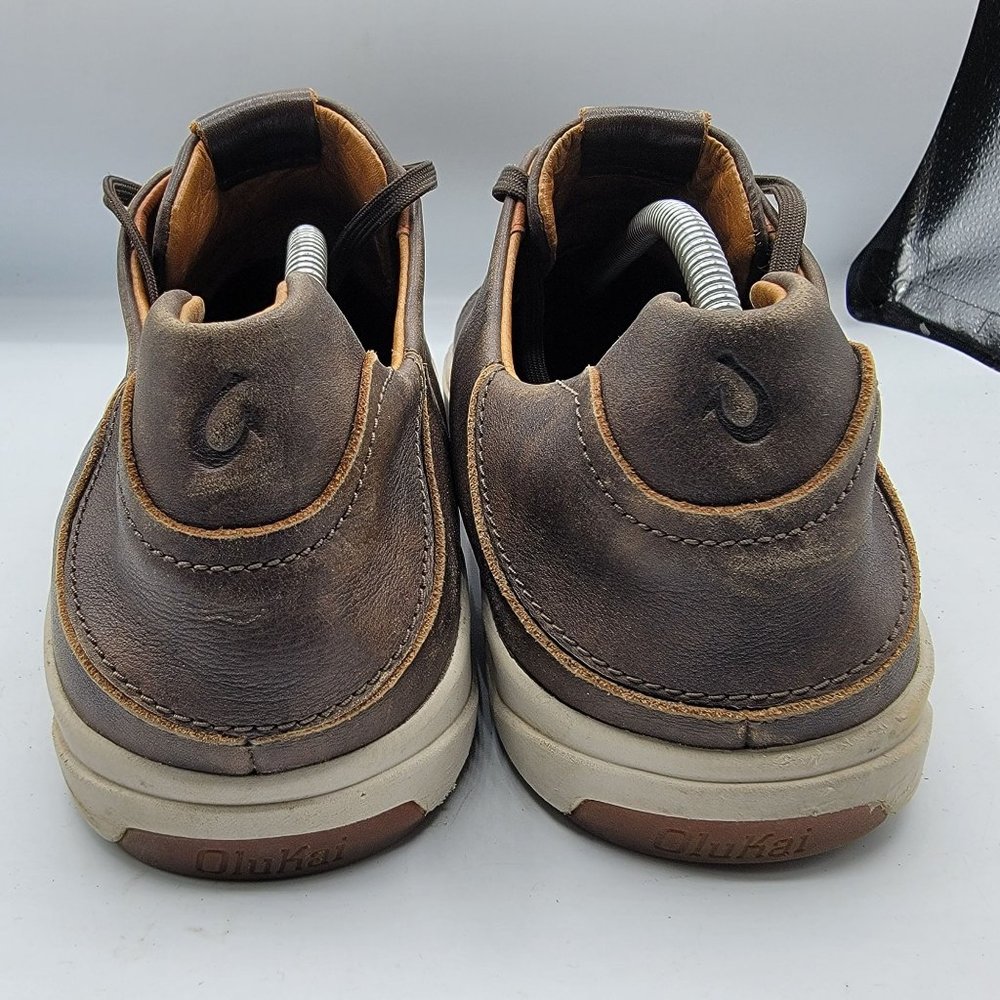 OluKai Lae'Ahi Li 'Ili Mens 13 Dark Brown Casual Leather Sneakers - 10455-6363 - Picture 6 of 12